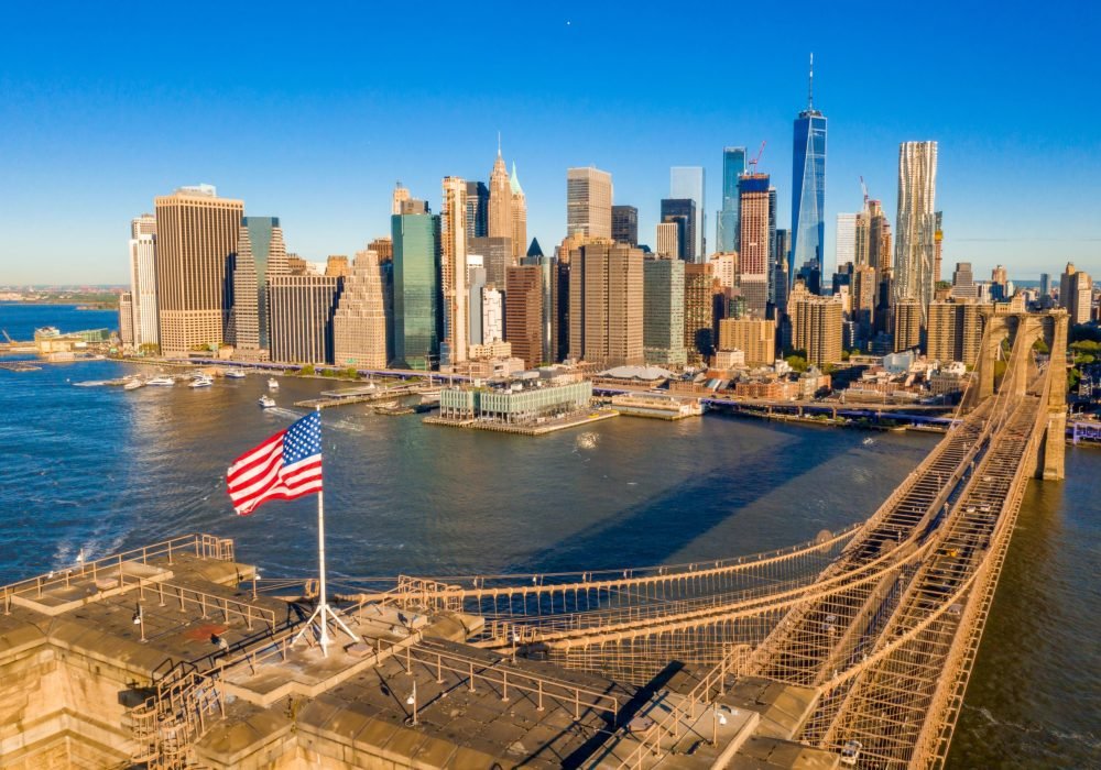 The beautiful Brooklyn Bridge in New York City, USA